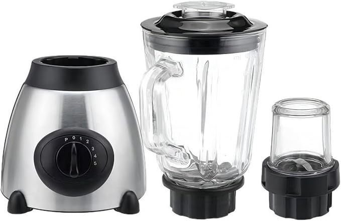 Tabletop Blender – Juicer and Grinder with Detachable 1.5L Glass Cup 5 Speed | Maker Food Grinding Meat Processing Additive Spoon Lid Practical Use for Kitchen