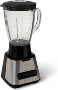 Amazon Basics Powerful 700W Countertop Blender with 6-Cup (50 Fl. Oz) Glass Jar 6 Pre-Programmed Functions Ice Crush Stainless Steel Blades Black &amp Silver