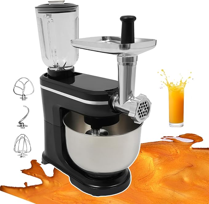 Juicing Blending Cooking Machine for Pate &amp Drinks Food Blender with Whisk and Hook Attachments Electric Chopper Kitchen Mixer