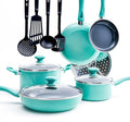 Diamond Ceramic Non-stick 13Pc Cookware Set Turquoise