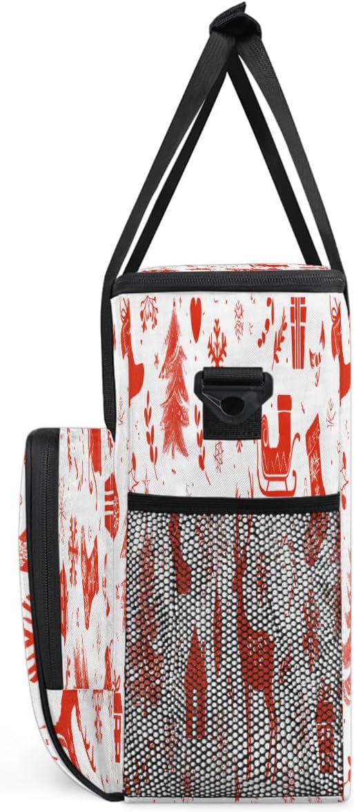 Christmas (740) Coffee Maker Carring Bag Travel Carrying Storage Tote Bag Compatible with Keurig K-Mini or K-Mini Plus Portable Single Serve Coffee Brewer Case with Pockets for K-cup Pods