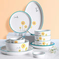 New Dinnerware SetsCeramics Dinnerware Set Creative Daisy Pattern Porcelain Dinner Set Of 52 / Simple Style Plates And Bowls Sets For Family Gathering And Restauran