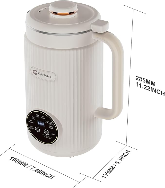 Nut Milk Maker35oz Automatic Homemade AlmondSoyOat Plant-Based MilkJuicewith 12 Blades/Self-Cleaning/12H Timer/Boil WaterWhite