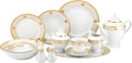 Euro Porcelain 57-pc Banquet Dinnerware Set Luxury Bone China Tableware Service for 8