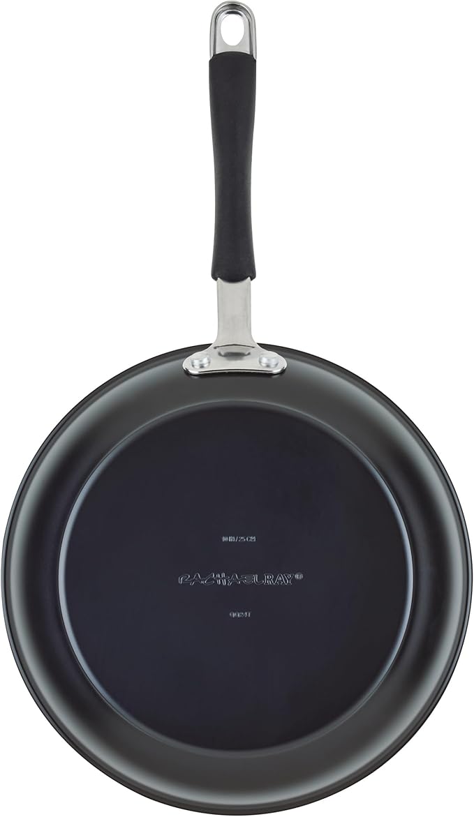 Rachael Ray Cucina Ceramic Nonstick Pots and Pans Set with Saucepans Frying Pans Stockpot Lids and Pan Protectors 10 Piece Non Stick Cookware Set Dishwasher Safe - Peppercorn