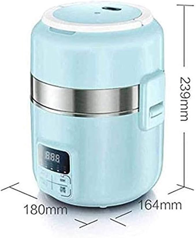 Electric Lunch Box Mini Rice Cooker Multi-function Cooking Steaming Lunch Box for Home Office School Cook Raw Food 2L