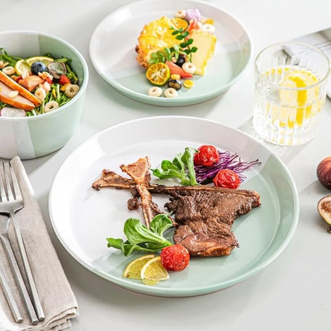 12 Piece Embossed Stoneware Tableware Set with Dinner Dessert Plate Soup Bowl Mug Service for 4