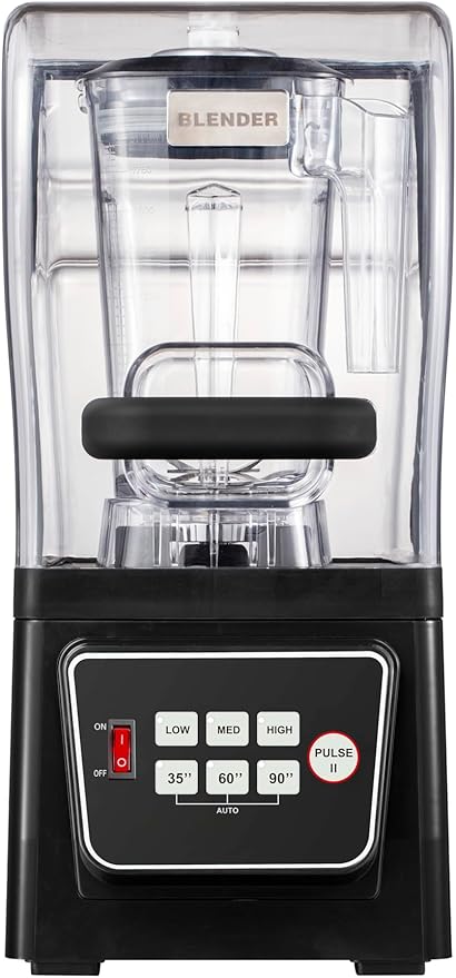 Commercial Blender with Soundproof Shield 2200W Professional-Grade Smoothie Blenders 70 oz Heavy Duty Blender with Strong and Power Self-Cleaning Quiet Sound Enclosure High-Speed Blender