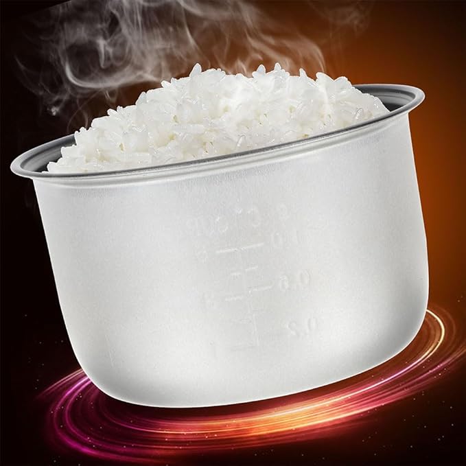 Cabilock 3L 21 x 21 cm/ 8.27 x 8.27 in Household Rice Cooker Inner Pot Aluminum Alloy Non- Stick Rice Cooker Pot Silver