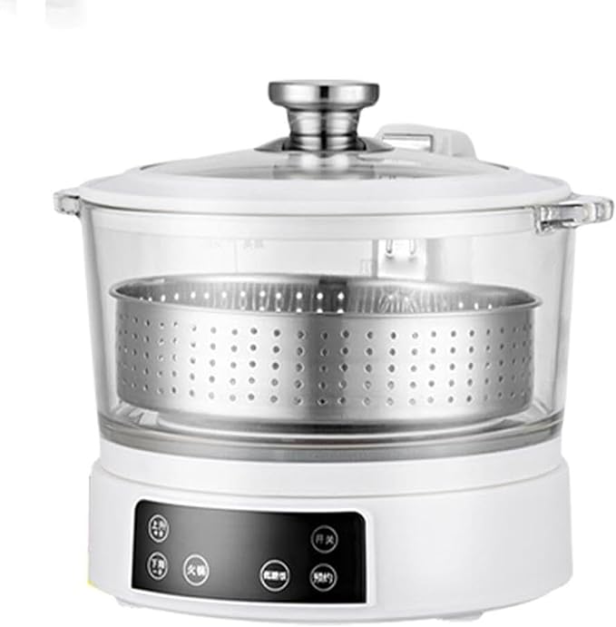 Low Carb Rice Cooker with Reservable 3L Lifting Sugar Removal Rice Cooker Intelligent Touch Control for Healthy Cooking Rice and Grain Multi-Cooker with Low Sugar Digital Steamer(White)