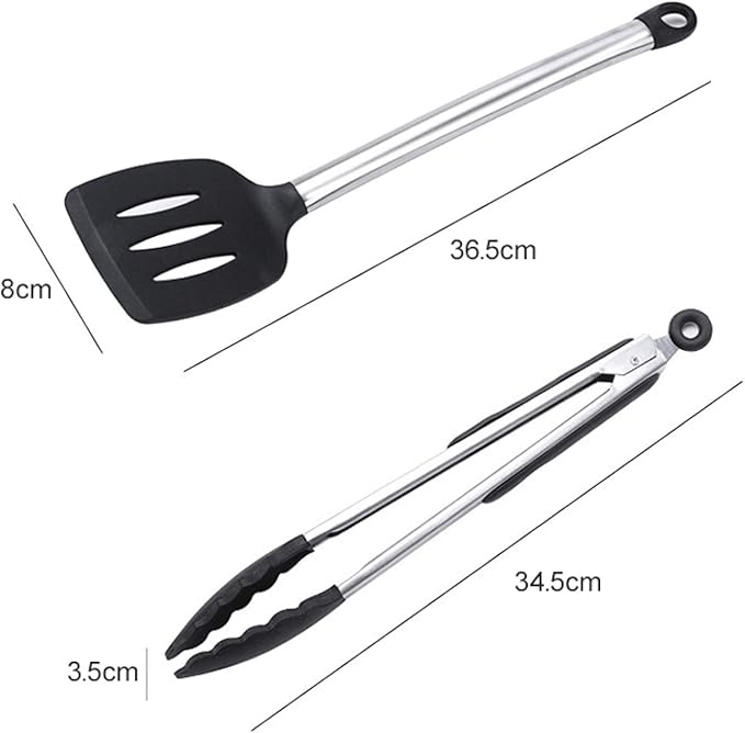 Kn430 8 in 1 Silicone + Stainless Steel Kitchen Tools Set Cookware Set Cookware Picnic Boiler Cookware