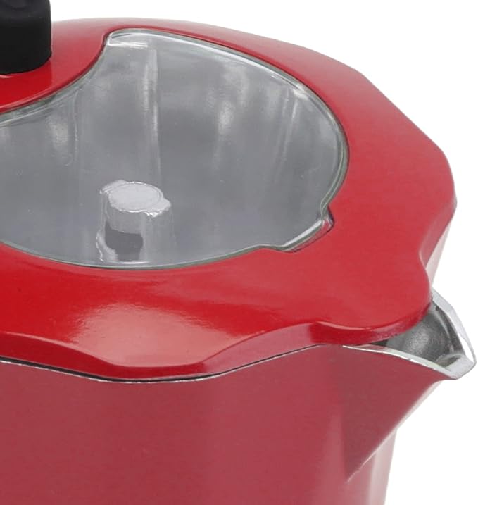 ZJchao Stovetop Coffee Maker Premium Aluminum Portable Pot with Transparent Lid for Rich Anytime Perfect for Travel Camping Home Use (No. 6 Pot 300ML)