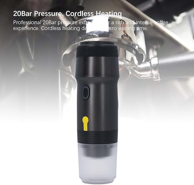 Portable 20Bar Cordless Heating Coffee Maker 3 in 1 Full Automatic Capsule Machine for Outdoor Travel Home OfficeFit