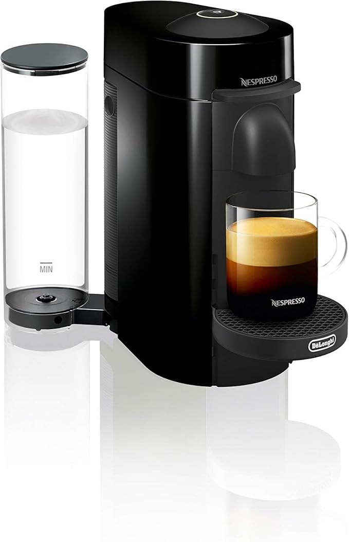 Nespresso Vertuo Plus Coffee and Espresso Machine by De'Longhi with Aeroccino Ink Black (Renewed)