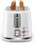 2 Slice Toaster with 1.5 Extra Wide Slots &amp Removable Crumb Tray 6 Browning Options Auto Shut Off &amp Frozen Function Toast Fruit Bread Bagel &amp Waffle White