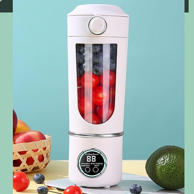 Haofy Portable Blender Mini Blender Travel Blender 700ML 12 Stainless Steel Blades Rechargeable with 1500mAh Battery Magnetic Induction Technology for Gym (White)