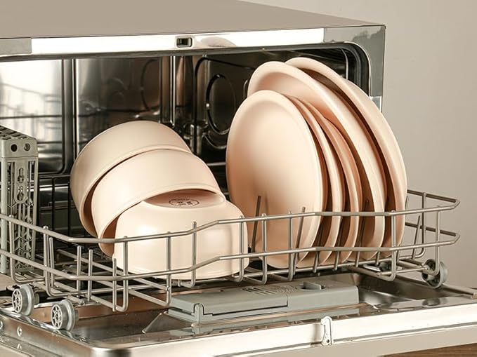 Plates and Bowls Sets 12 Piece Ceramic Stoneware Dinnerware Set for Family and Gatherings Dishes Set for 4 Dishwasher &amp Microwave Safe Handcrafted Dishware Sets Terracotta White