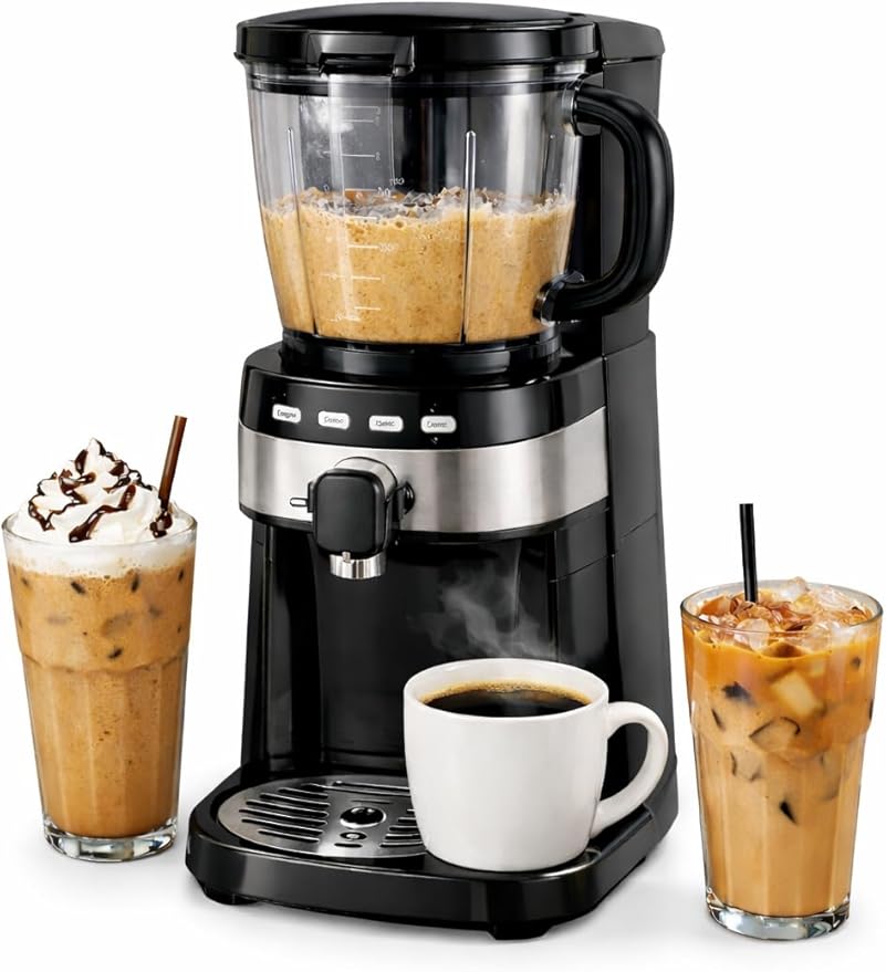 Coffee Frappe &amp Iced/Hot Drink Maker Blender – Frozen Coffee &amp Beverage Blender – 1+ lb