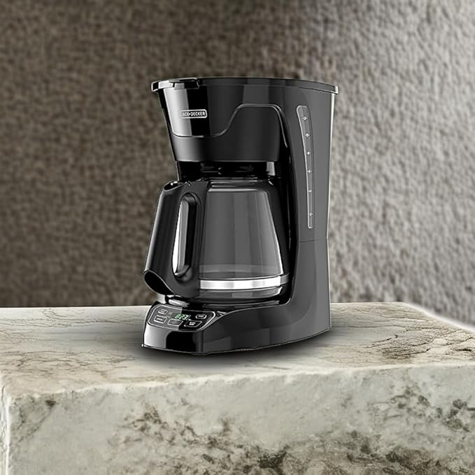 BLACK+DECKER CM1110B Programable 12-Cup Coffee Maker Easy Pour Non-Drip Carafe with Removable Filter Basket Black