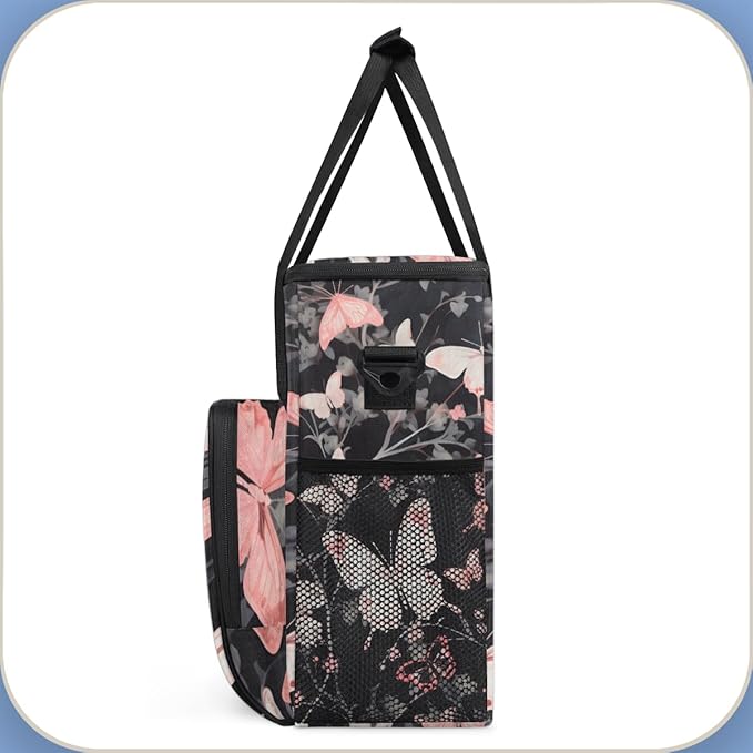 Abstract Butterfly Coffee Maker Carrying Bag Graffiti Butterfly Travel Storage Bag Compatible with K-Mini or K-Mini Plus Single Serve Coffee Brewer Carrying Case with Pockets &amp Shoulder Strap