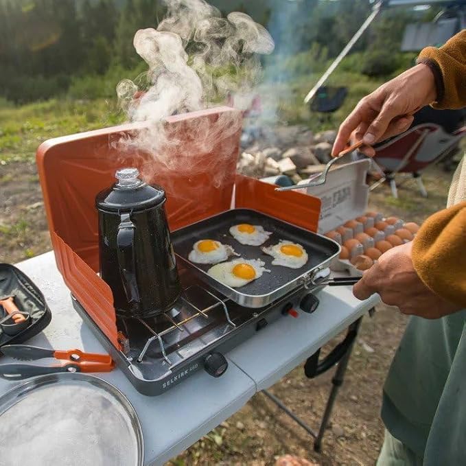 GSI Outdoors Percolator Coffee Pot | Enamelware Campfire Coffee Boiler Kettle for Outdoor Camping Cookware Cabin RV Kitchen Hunting &amp Backpacking