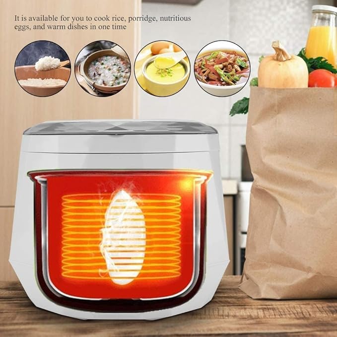 Rice Cooker Mini Rice Cooker Electric Food Steamer Portable Travel Steamer Small All-in-1 Multi Cooker Stainless Waterproof Non-Stick Pot