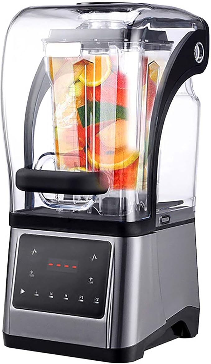 Commercial Blender Smoothie Maker 1.6L Blender with Soundproof Shield With Timing Function Adjustable Speed and Time for Crushing Ice Smoothie Puree Bar Coffee Shop
