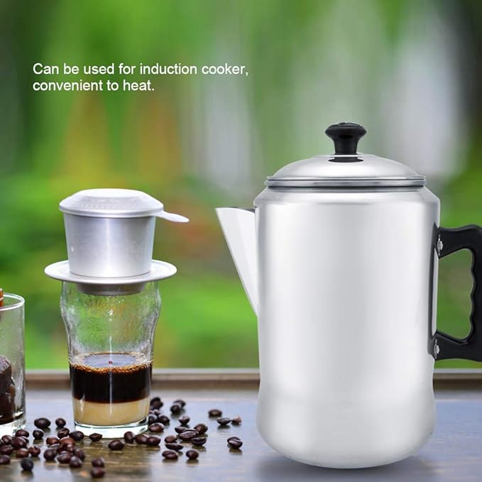 Shipenophy Percolator Coffee Pot Aluminum Alloy Camping Coffee Makers Pot Percolator Tea Kettle for Stove Top Coffee Kettle with Lid for Home Cafe Use