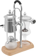 YIYIBYUS Balance Siphon Vacuum Coffee Maker 400ml Luxury Royal Family Siphon Brewer Vintage Gravity Brewing System Elegant Retro (Silver)
