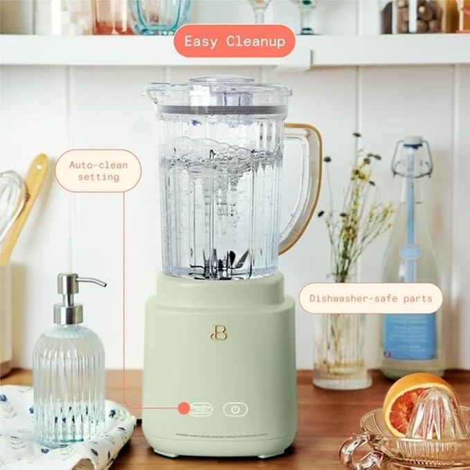 Power Exact Countertop Blender System 700W Motor 50oz Tritan Jar 20oz To-Go Cup 4 Presets 3 Speeds PrecisionSense Technology (Green)