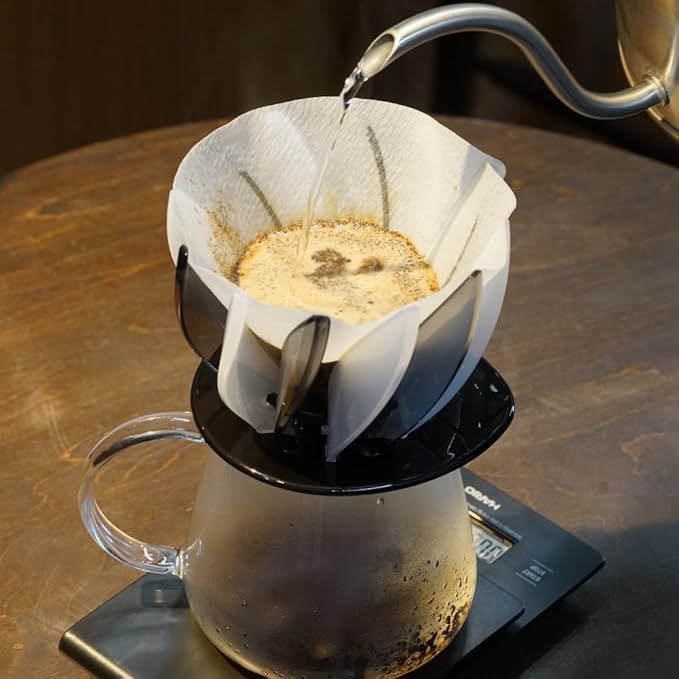 HARIO V60 VDSU-02-B&ampW Dripper Suiren 02 Black &amp White For 1-4 Cups Coffee Hand Drip 2024 Limited Edition Spiral Rib