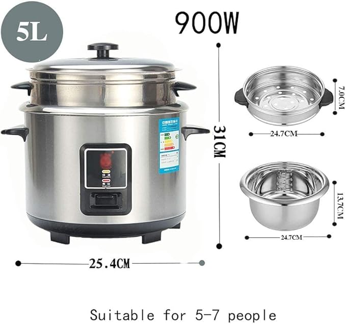 Stainless Steel Rice Cooker Household 3L-6L Automatic Insulation Multi-function With Steamer Household/dormitory