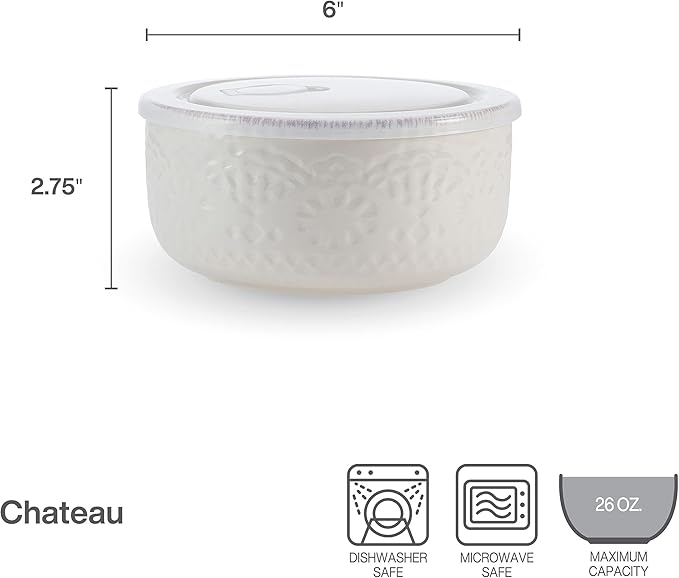 Pfaltzgraff Chateau Storage Bowls 6 inch Cream