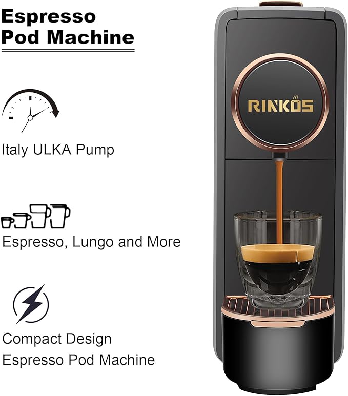 Espresso Machine for Nespresso Compatible Capsule Single Serve Coffee Maker Programmable for Espresso Pods Premium Italian 20 Bar High Pressure Pump Mini Coffee and Espresso Machine Black