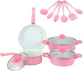 Cast Iron Pots and Pans Set 13Pcs Non Stick Cute Cookware Set Includes Lids Induction Cookware with Comfort Handle PFOA Free| Pan