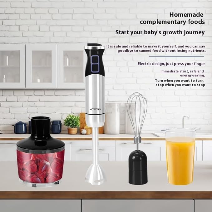 Hand Blender Multi-function Handheld Electric Blender with Chopper Whisk and Beaker