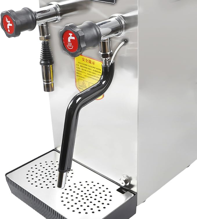 2500W Commercial Milk Foam Machine 8L/2.1 Gallon Full-Automatic Steam Boiling Water Frothing Machine/Espresso Coffee Machine with LED Display for Home Coffee Shops Bars Milk Tea Shops