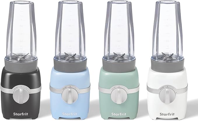 Starfrit Personal Blender - Two 828ml Cups - High Low &amp Pulse Modes - 300W - Black