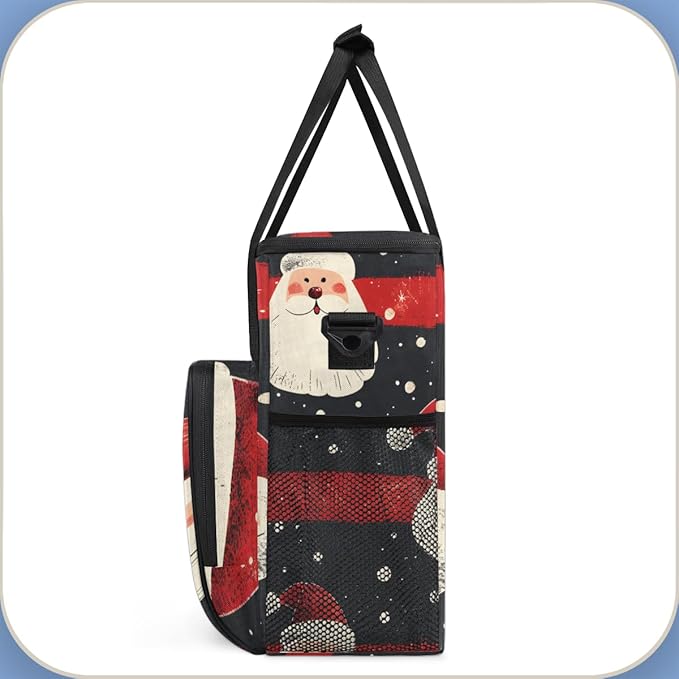 Mystical Santa Claus Coffee Maker Carrying Bag Retro Santa Claus Travel Storage Bag Compatible with K-Mini or K-Mini Plus Single Serve Coffee Brewer Carrying Case with Pockets &amp Shoulder Strap