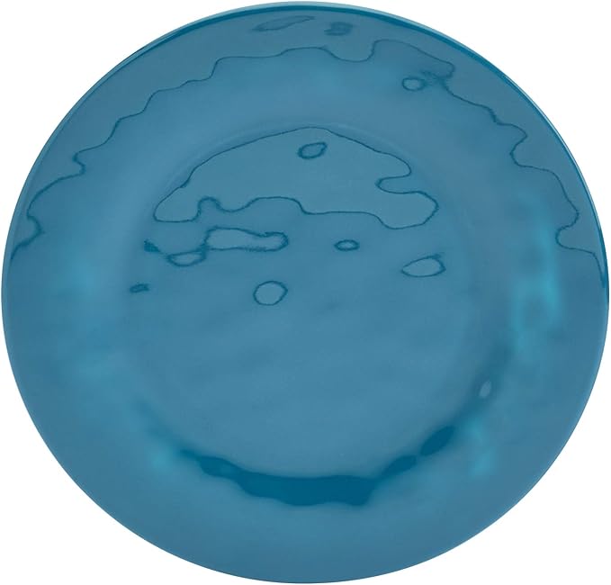 Tabletops Gallery Indoor/Outdoor Melamine Dinnerware Collection- Chip Break Resistant Plates Bowls Dishwasher Safe 12 Piece Dinnerware in Ocean Blue (Dark Blue)