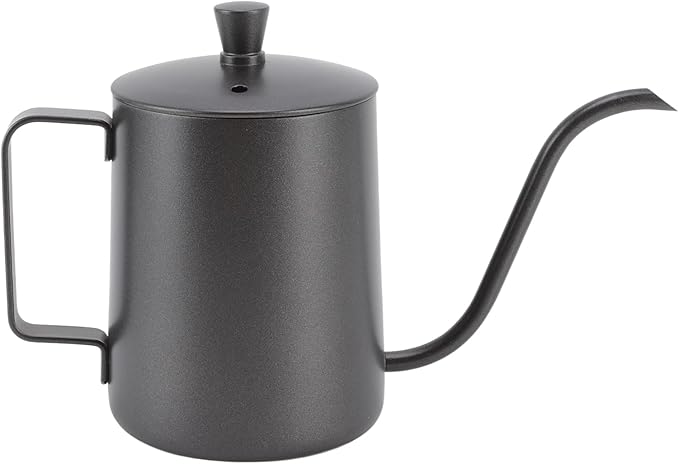 Pour Over Coffee Kettle Mini Kettle Spout Coffee Pots Drip Coffee Maker Kettle Long Narrow Stainless Steel Pour Over Kettle(350ml PTFE Black)