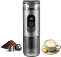 Portable Electric Espresso Machine Self Heating Small Travel Espresso Coffee Maker for Camping RV Hiking Office(Grey)