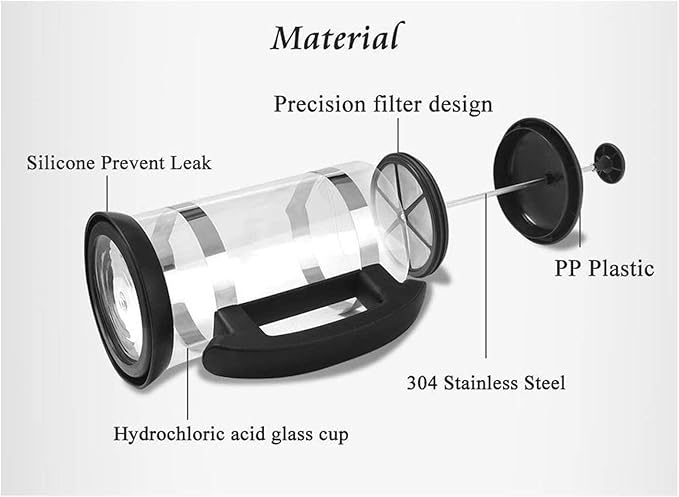 Press Coffee/Tea Coffee Pots Coffee Maker Kettle Stainless Steel Glass Thermos Coffee &amp Tea Carafes 1000ML