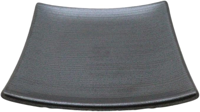 Ebros Gift Iron Black Clay Underglaze Technique Tetsu Kesho Porcelain Dinnerware Kitchen Set Asian Japanese Restaurant Supply (Pack Of 5 Square Appetizer Dessert Salad Plates)