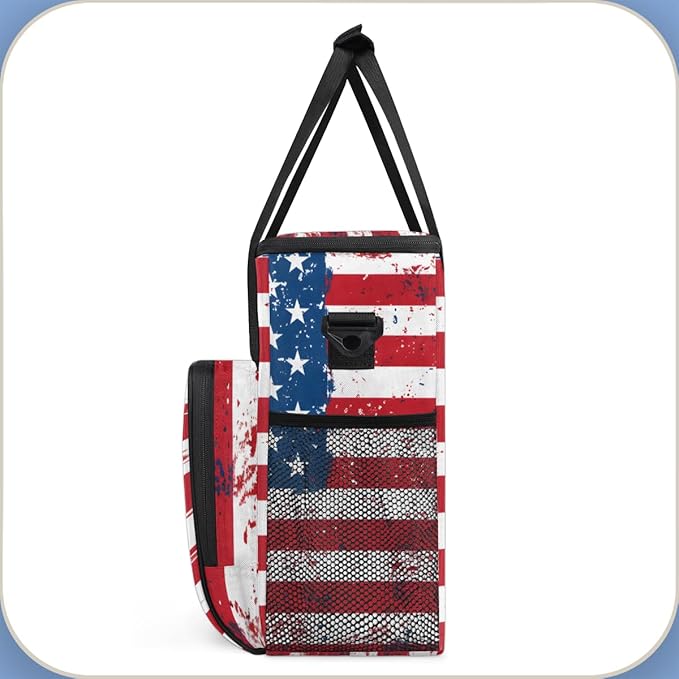 Star-Spangled 4th of July Coffee Maker Carrying Bag Travel Storage Bag Compatible with K-Mini or K-Mini Plus Single Serve Coffee Brewer Carrying Case with Multiple Pockets &amp Shoulder Strap