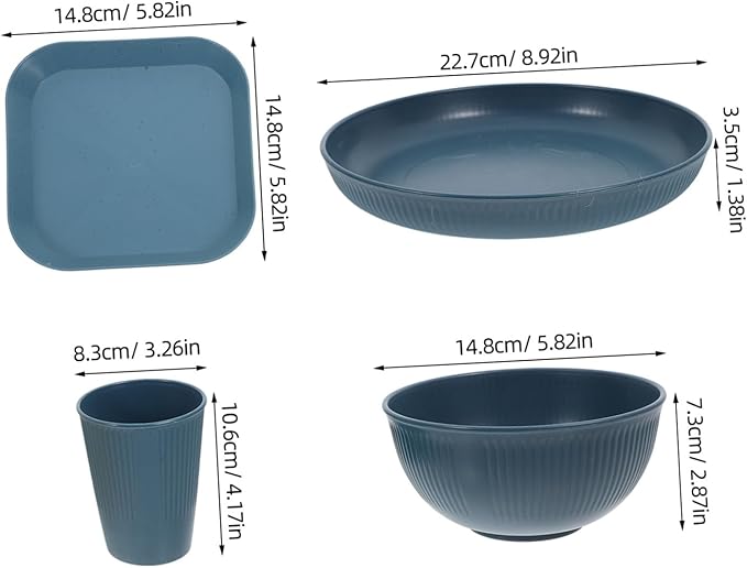 PRETYZOOM Correlle Dinnerware Set Plates Bowls Set Unbreakable Tableware for Outdoor Events Camping Parties Barbecue