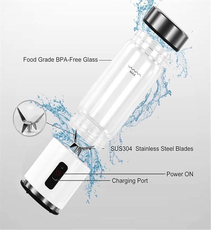Portable Blender Mini Blender Smoothie Maker with USB Rechargeable Electric Blender Professional Commercial for Vegetables and Fruit Smoothie Maker Blender Food Processor 4000Mah 380Ml