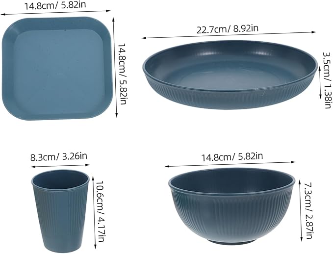 1set Camping Dinnerware Set Plate Bowl Set Material Unbreakable for Outdoor Activities