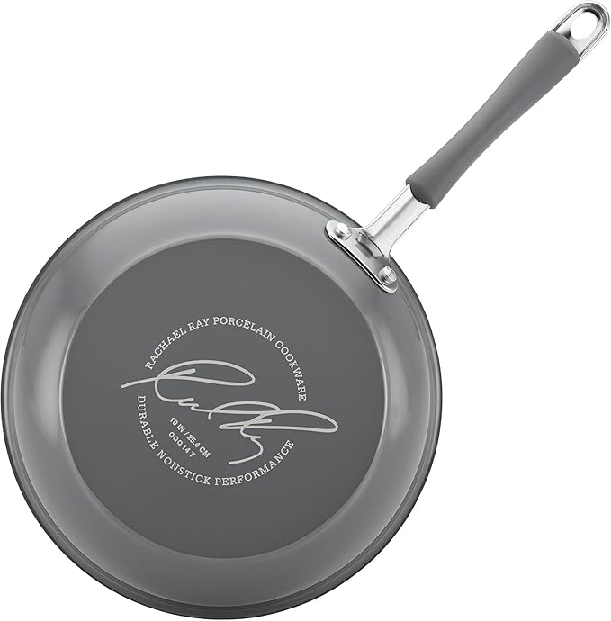 Rachael Ray - 16802 Rachael Ray Cucina Nonstick Cookware Pots and Pans Set 12 Piece Sea Salt Gray