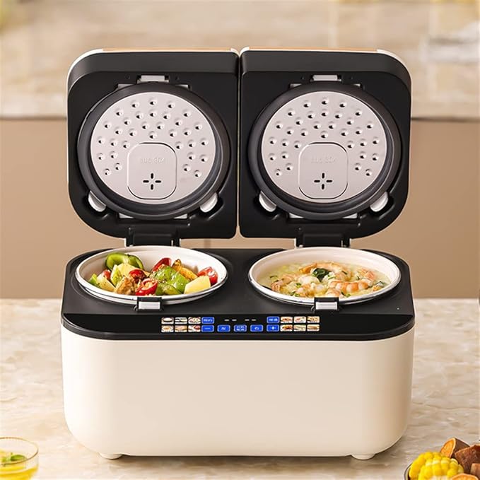 2+2L Double Pot Rice Cooker Smart Touch Panel Home Use Multi-function Non-stick Inner Pot Round Pot Rice Cooker